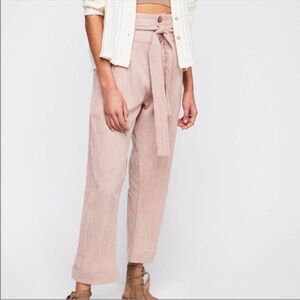 ✨ Free People Rumors Boho Stripe Yarn-Dye Cotton Paperbag Waist Harem Pants ✨
